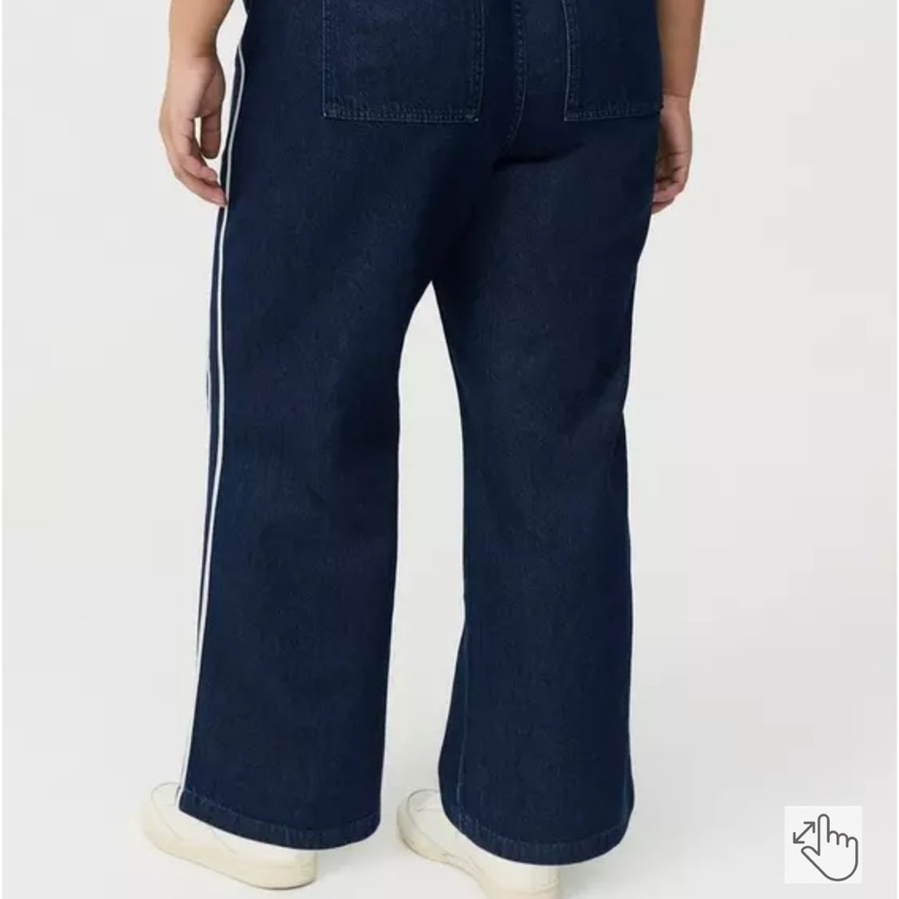 torrid Dark Navy Wide-Leg Jeans with White Side Stripe - Picture 5 of 9